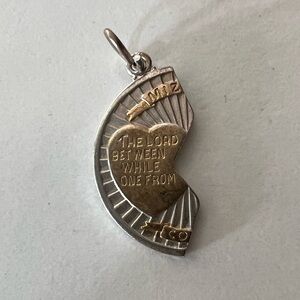 James Avery Retired Mizpah Coin Pendant Left Side Only